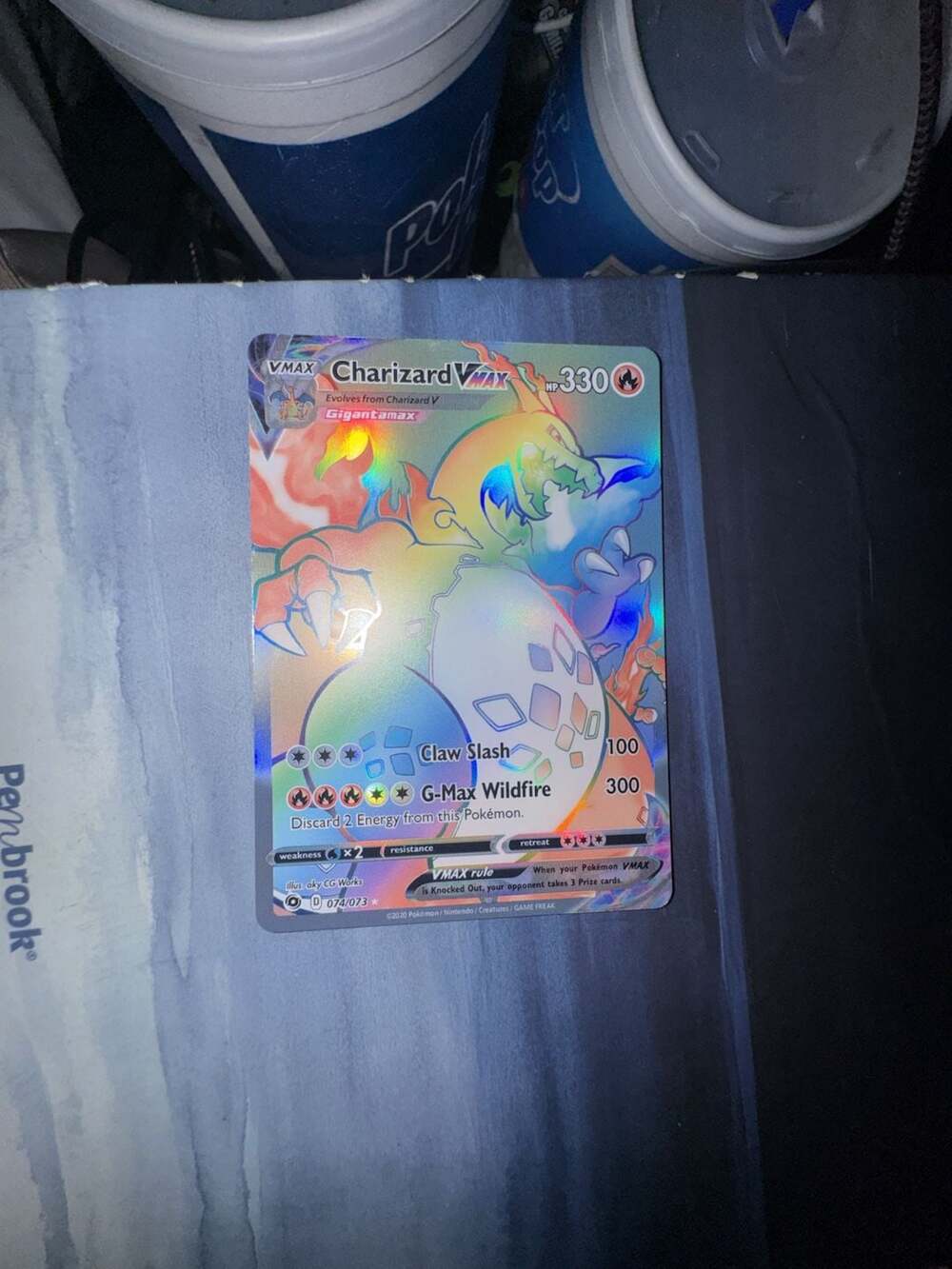 2020 Pokemon Swd/Shl Champion's Path Charizard VMAX #074/073 Rainbow Secret Rare